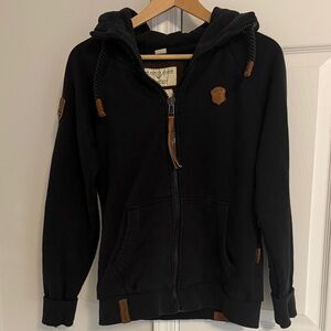 Naketano Black Hoodie with Brown Accents